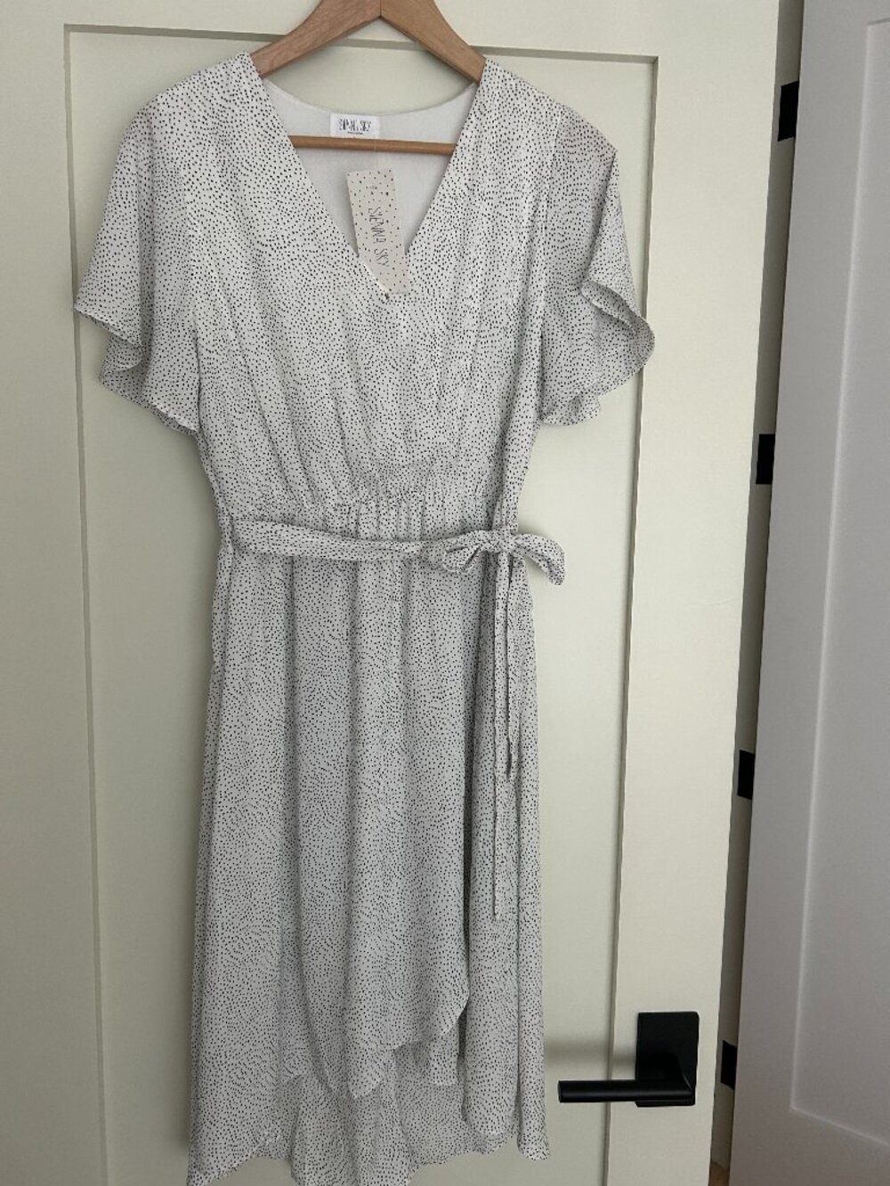 Sienna Sky White Black Polka Dot Dress NWT